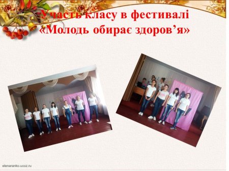 Участь класу в конкурсі  "Молодь обирає здоров'я"
